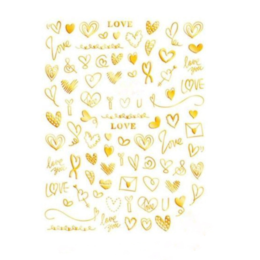 Valentines Nail Art - GOLD