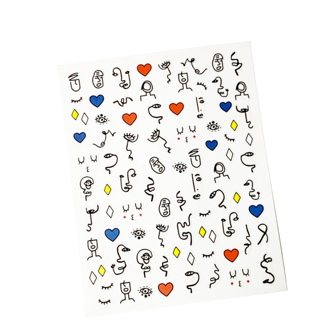 One Line Face Sticker