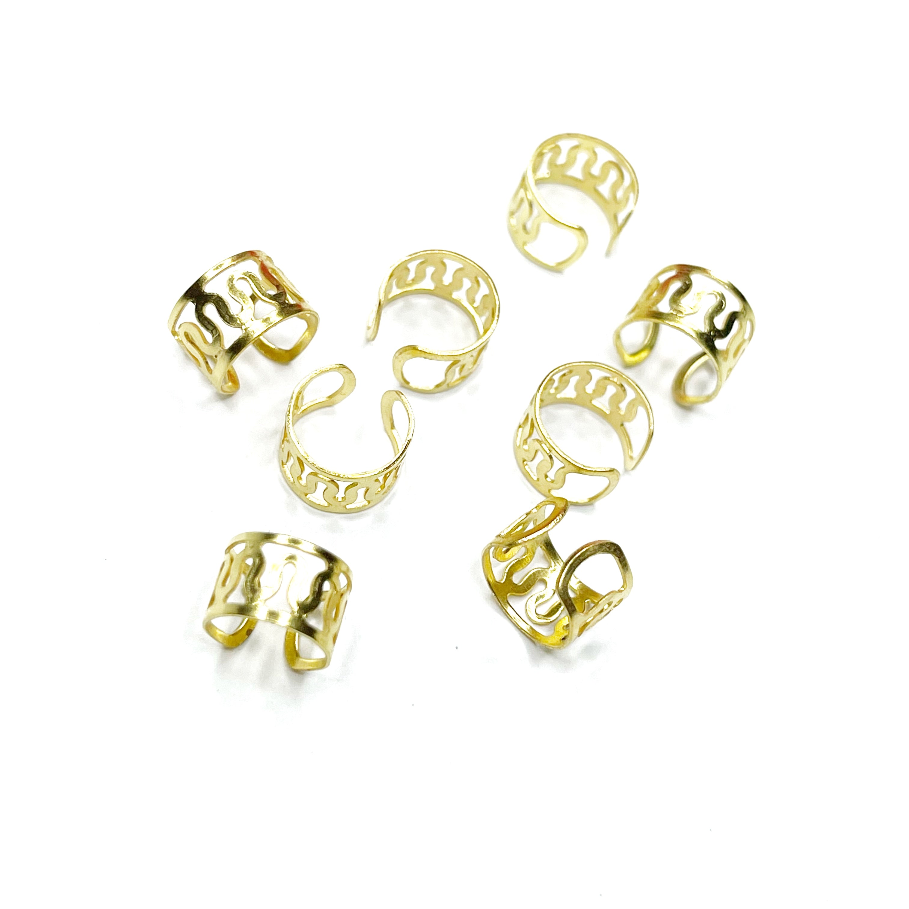 Gold Waves Small Braids Cuff