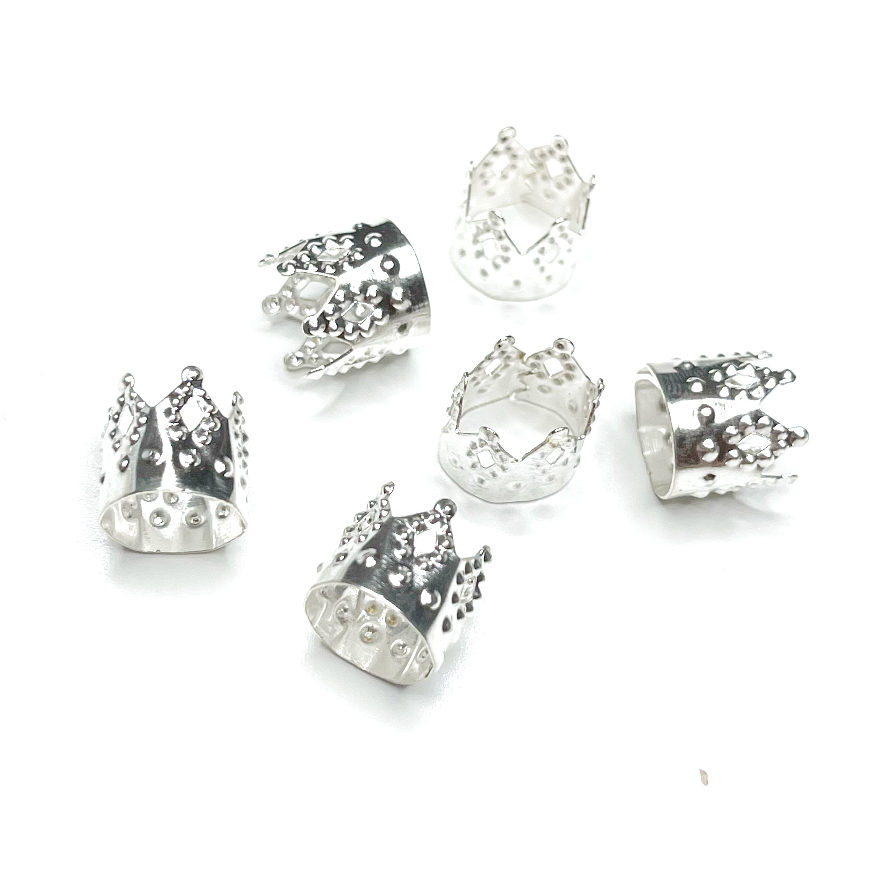 Silver Small Crown Braids Cuff
