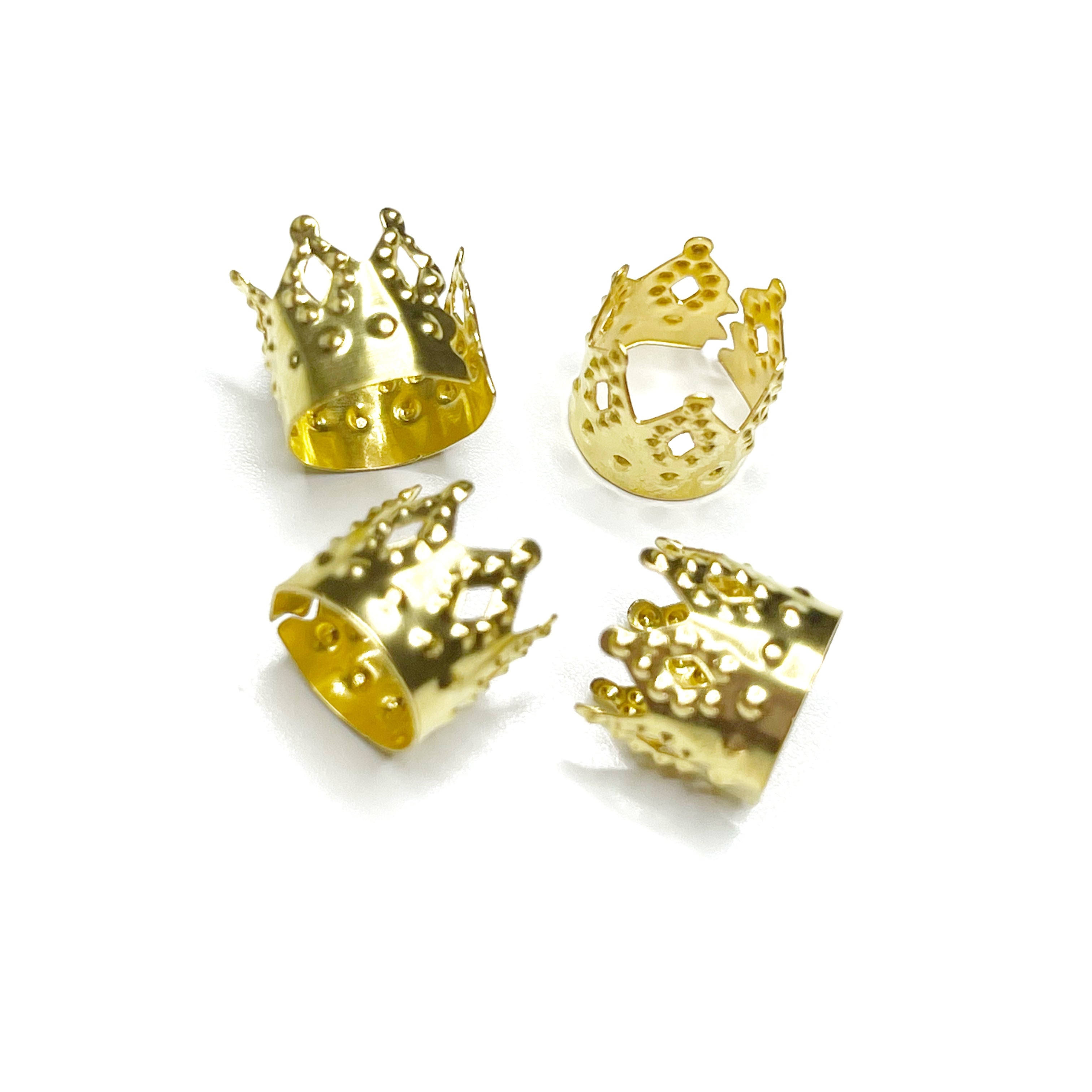 Gold Small Crown Braids Cuff