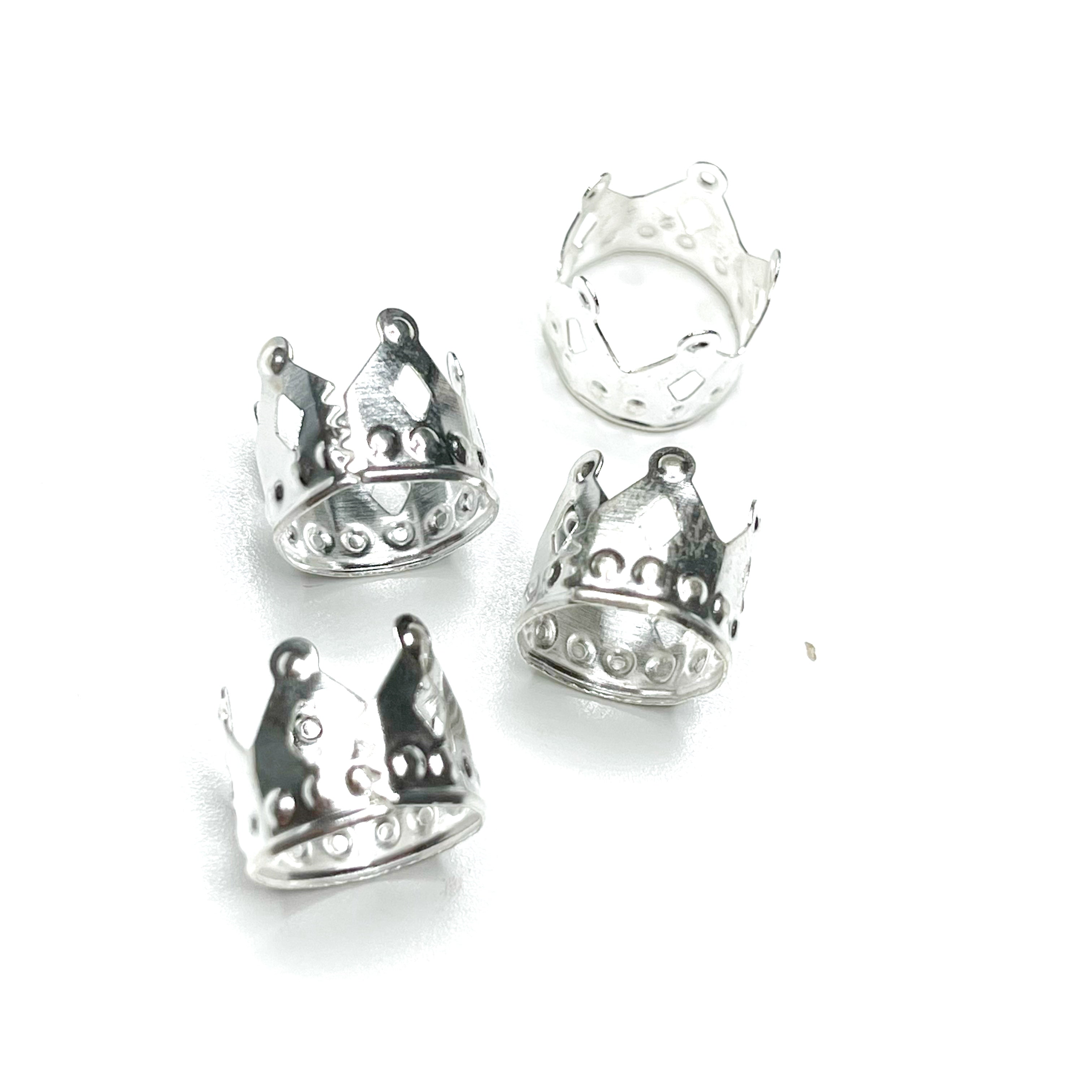 Silver Large Crown Braids Cuff