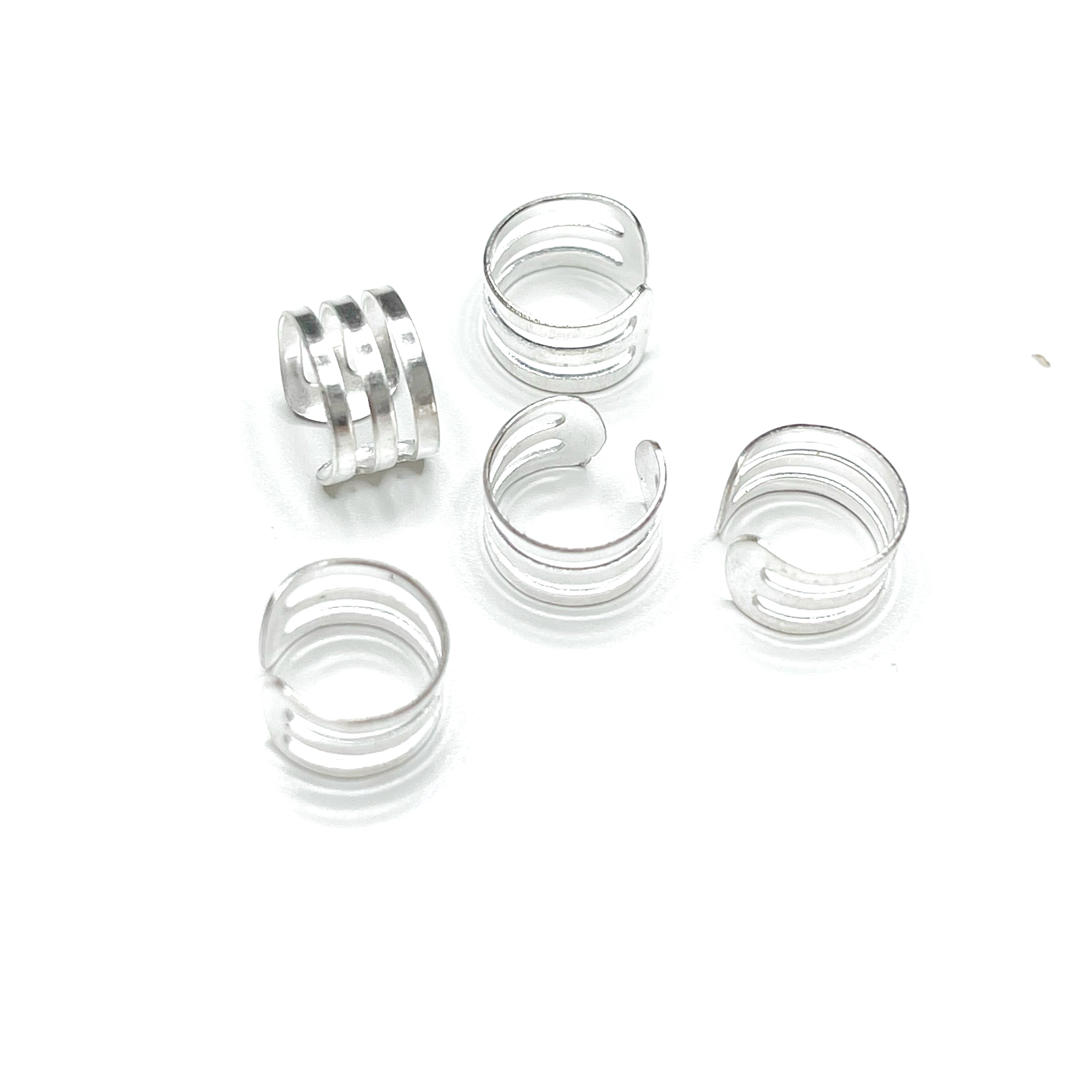 Silver Lines Braids Cuff