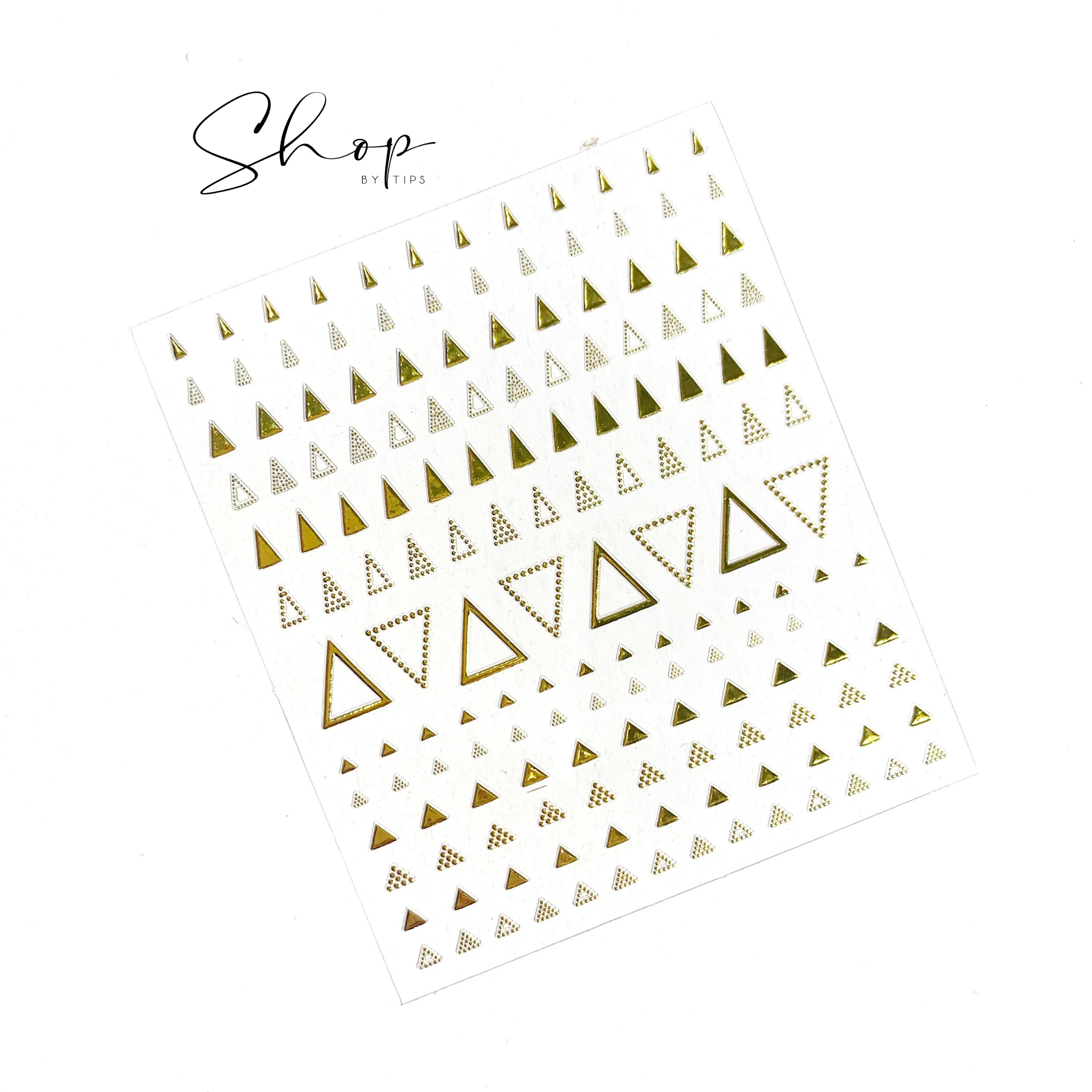 Gold Triangle Nail Art