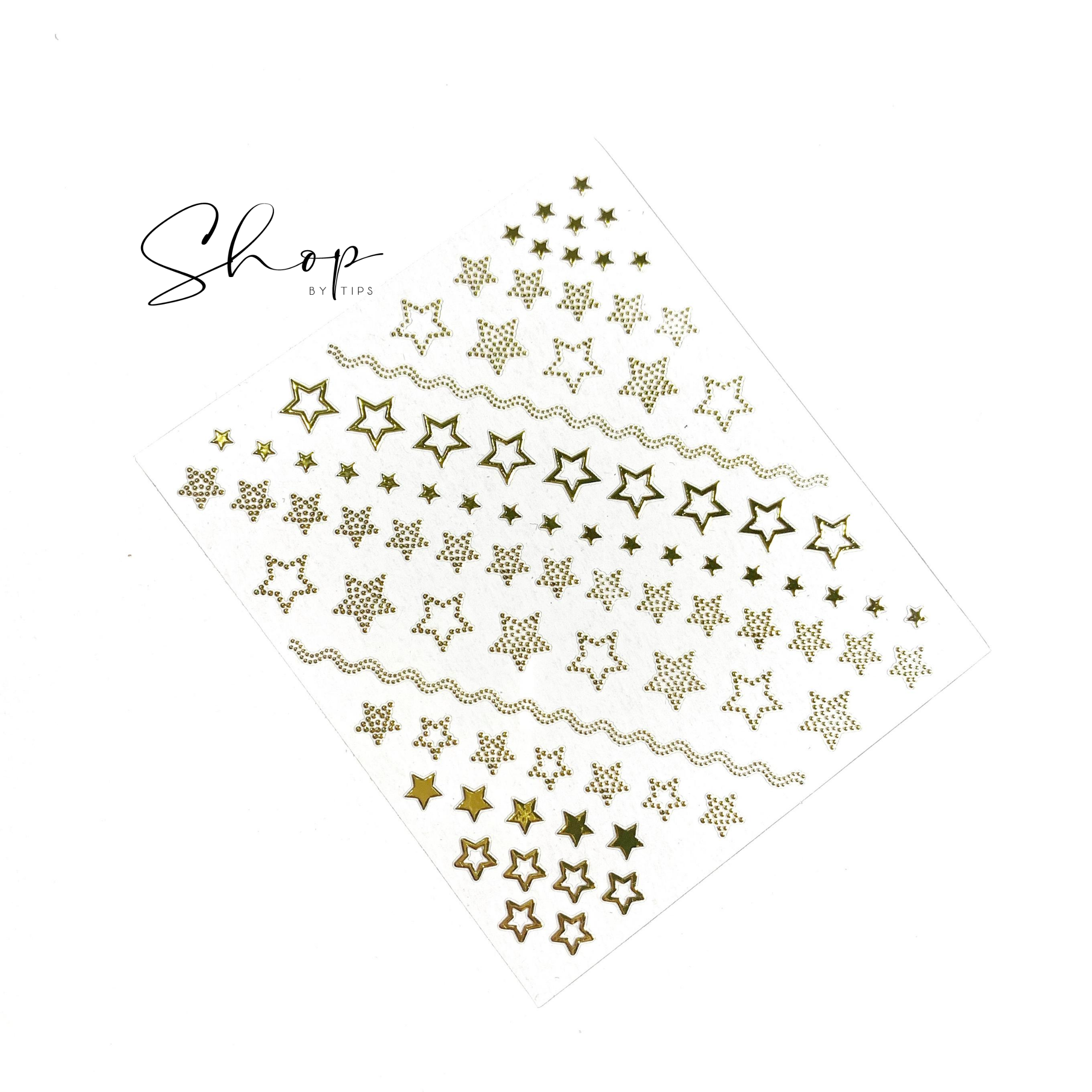 Gold Stars Nail Art