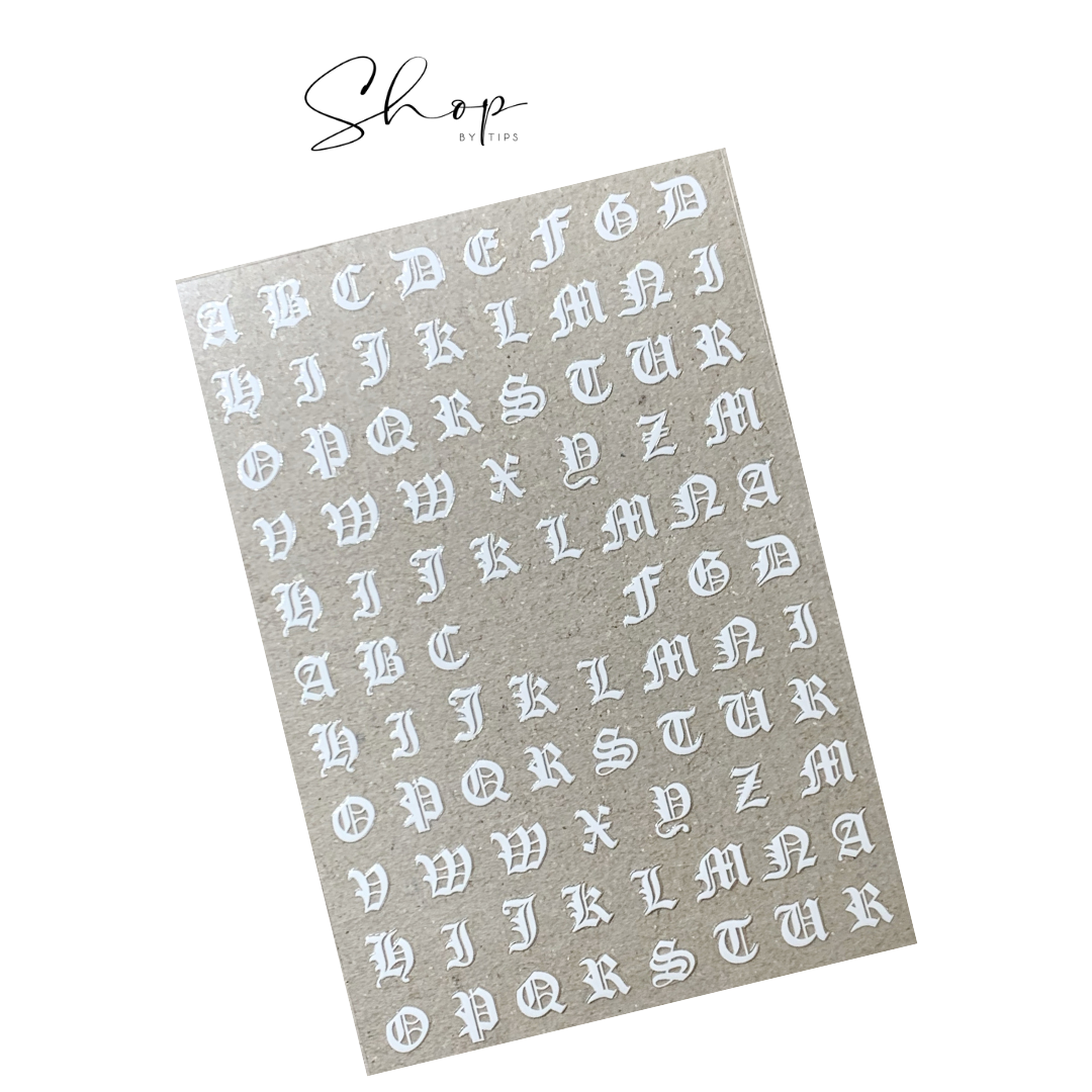 Gothic White Letters